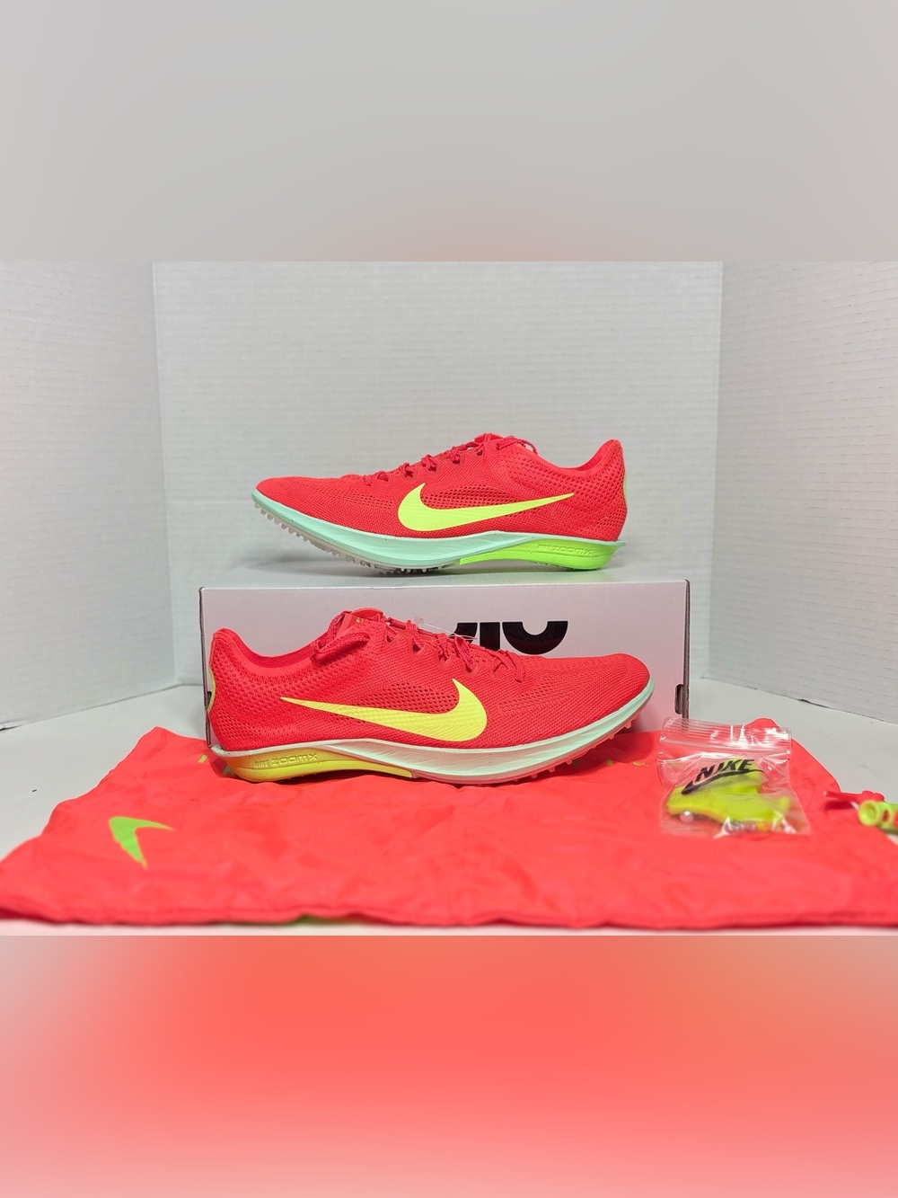 Nike ZoomX Dragonfly 2 'Bright Crimson Lime Blast' Track Field Spikes FD8413-600